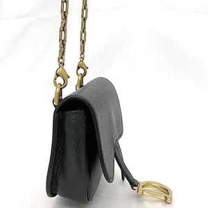 Dior Saddle Black Leather Pouch Mini Christian